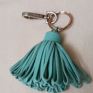 Tiffany & Co. Aqua Leather Tassel Key Holder